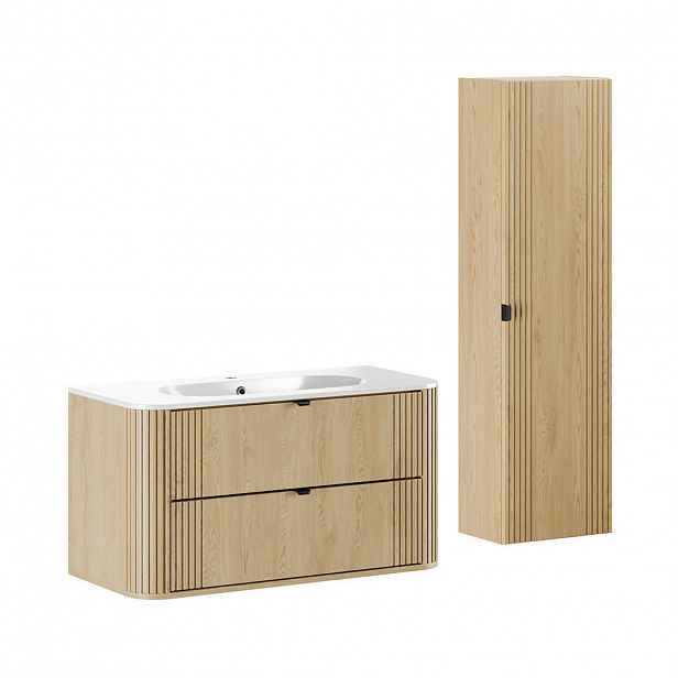 Petits-meubles KOUPELNOVÝ NÁBYTEK 100cm Mila 2er-Set Světlý dub
