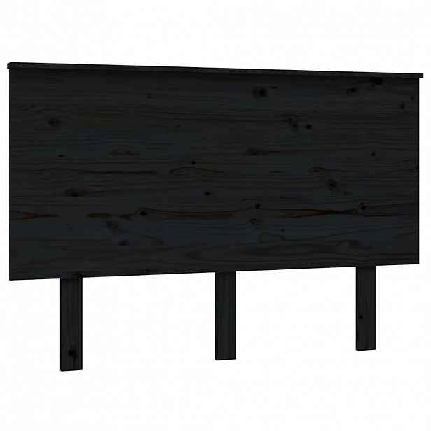 vidaXL Čelo postele černé 124 x 6 x 82,5 cm masivní borovice