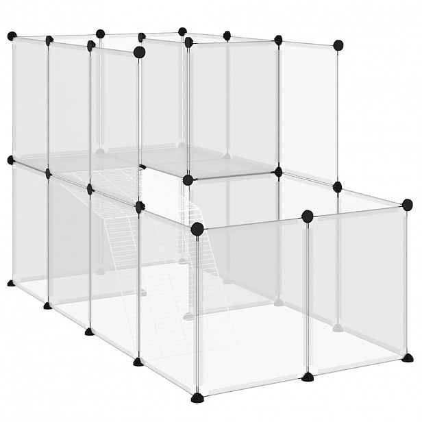 vidaXL Klec pro malá zvířata průhledná 142 x 74 x 93 cm PP a ocel