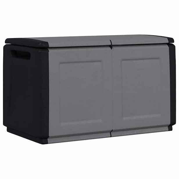 vidaXL Zahradní úložný box 96 x 53 x 57 cm 230 l tmavě šedý a černý