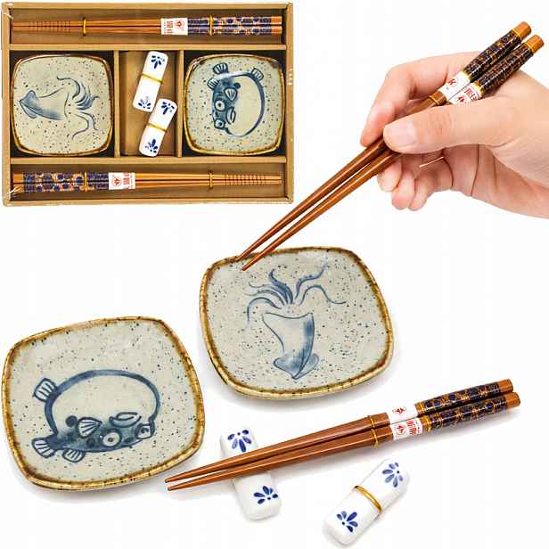Sada keramiky pro servírování sushi Talířky Podstavce Tyčinky Proorient