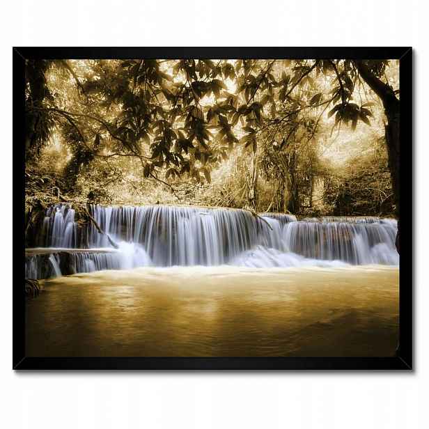 Plakáty v rámu 50x40 Vodopád v barvě sépie