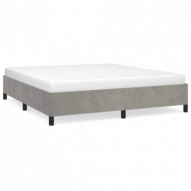 vidaXL Rám postele bez matrace světle šedý 193 x 203 cm královský samet