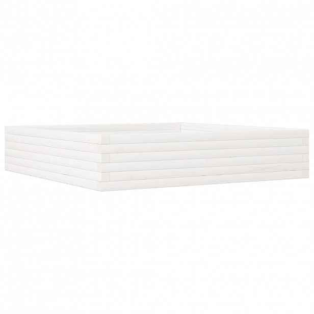 vidaXL Zahradní truhlík bílý 110 x 110 x 23 cm masivní borové dřevo