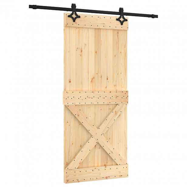 vidaXL Posuvné dveře Přirozená a černá 90 x 210 cm