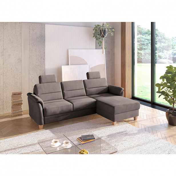 Sit & More ROHOVÁ SEDAČKA, textil, tmavě hnědá