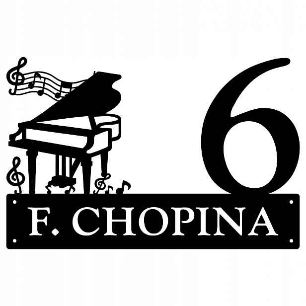 Číslo Na Dům 60cm Tabule Adresa Ocel 2MM Chopinova ul.