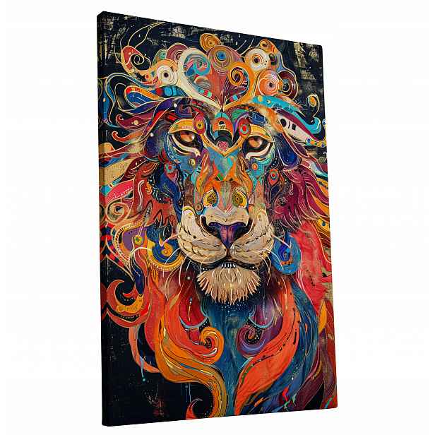 Obraz na plátně Barevný Lev v Moderním Stylu pro dům, pokoj, obývací pokoj 60x90