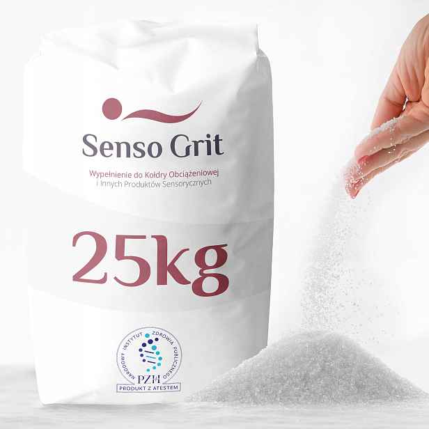Skleněný granulát Senso Grit pro zátěžové, senzorické přikrývky 25 kg