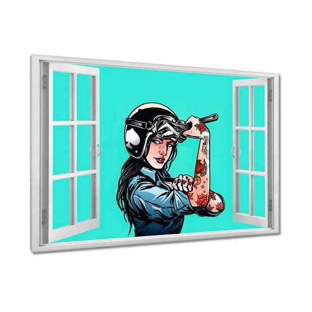 Obrazy 120x80 Holka opravuje motorky