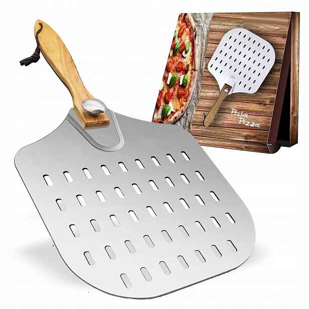Špachtle na pizzu, špachtle na pizzu s dřevěnou rukojetí, špachtle na pizzu