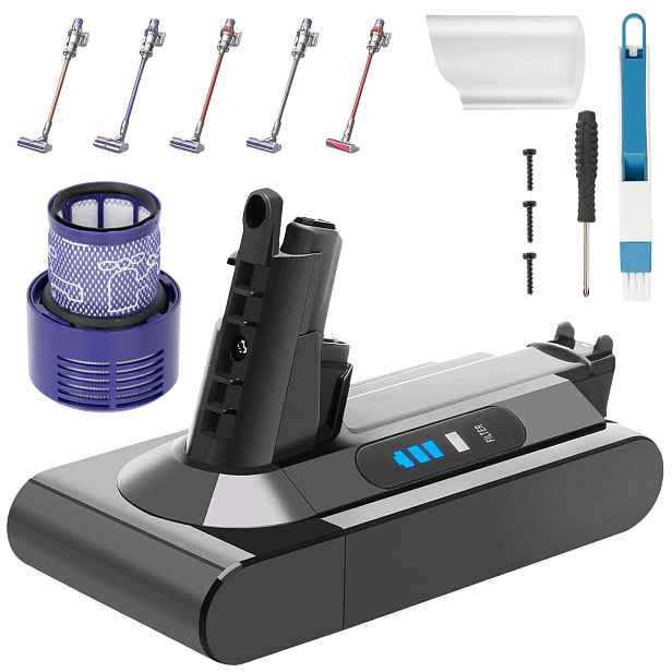 Akumulátor pro Dyson V10 3900Mah s Led indikátorem a kartáčem
