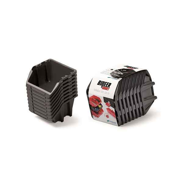PROSPERPLAST Set úložných boxů 8ks BINEER SHORT 144x118x84 mm černý