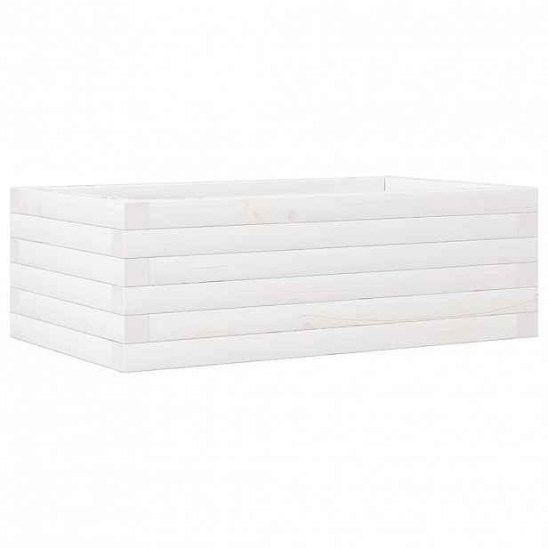 vidaXL Zahradní truhlík bílý 70 x 40 x 23 cm masivní borové dřevo