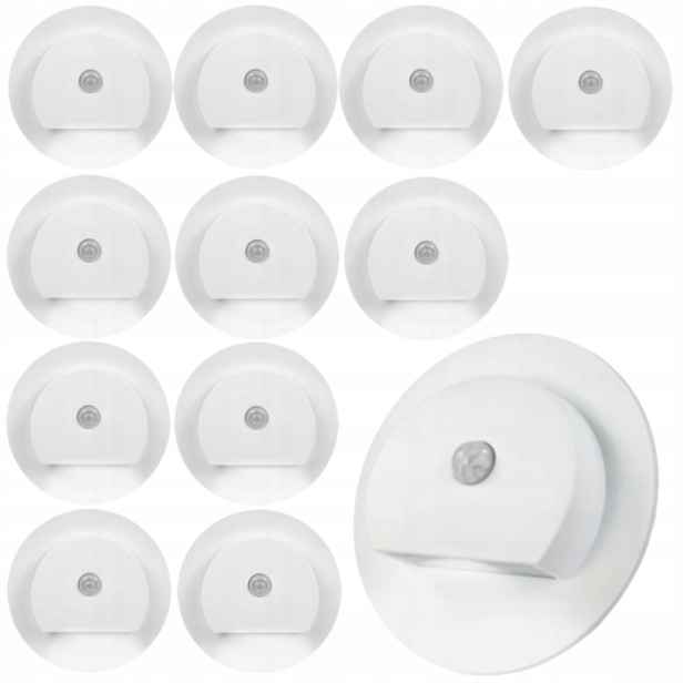 12X Schodišťová Lampa Bílá Led 230V Senzor Pohybu Soumraku Neutrální Barva
