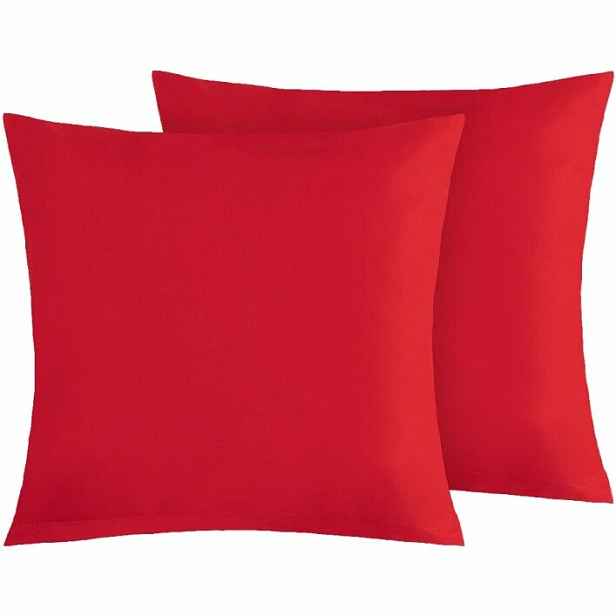 Bellatex Bavlněné povlaky na polštář červená, 40 × 40 cm, 2 ks, 40 x 40 cm