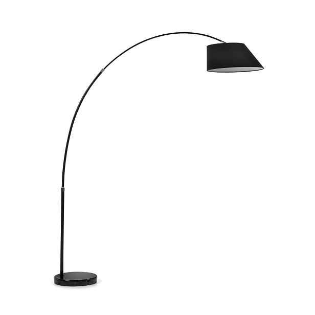 Černá stojací lampa s textilním stínidlem (výška 189 cm) May – Kave Home