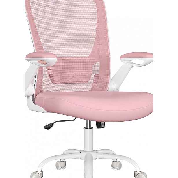 Ergonomické Kancelářské Křeslo, Růžová, Sklopné Bederní Opěrky