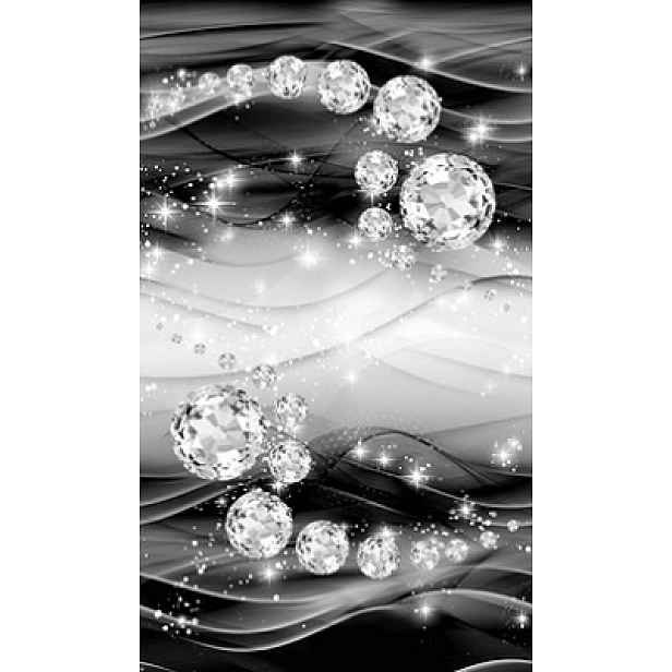 Fototapeta diamanty kuličky černobílá glamour 159 cm X 250 cm