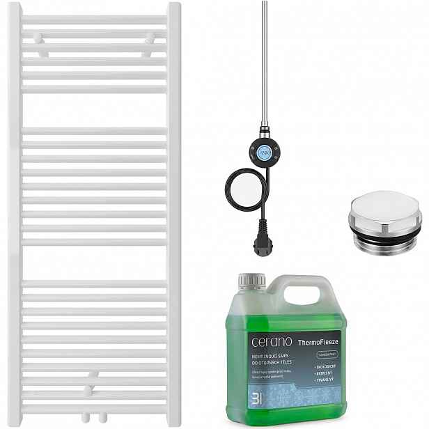 Koupelnový elektrický radiátorový set Lincoln - WIFI - 300W - bílá lesklá - 1200x500 mm