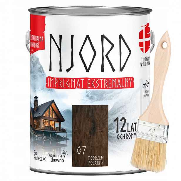 Njord Extrémní Impregnace Na Dřevo Polární Modřín 5 L Štětec 50 MM