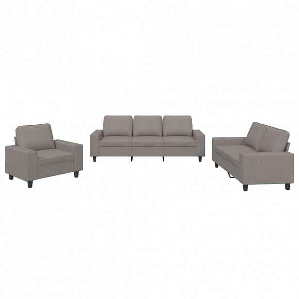 vidaXL 3dílná sedací souprava taupe textil