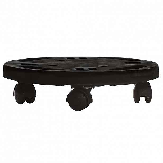 vidaXL Vozík na rostliny na kolečkách průměr 30 cm černý 170 kg