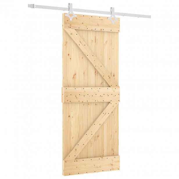 vidaXL Posuvné dveře 85 x 210 cm Masivní borové dřevo (neupravené)