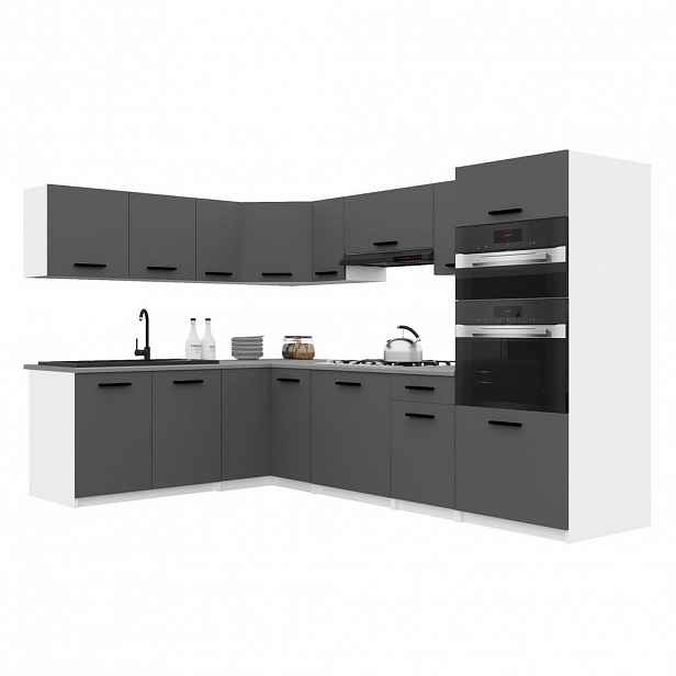 B BELINI GROUP KUCHYŇSKÁ LINKA Italia 8 420 cm , s pracovními deskami, Šedá matná