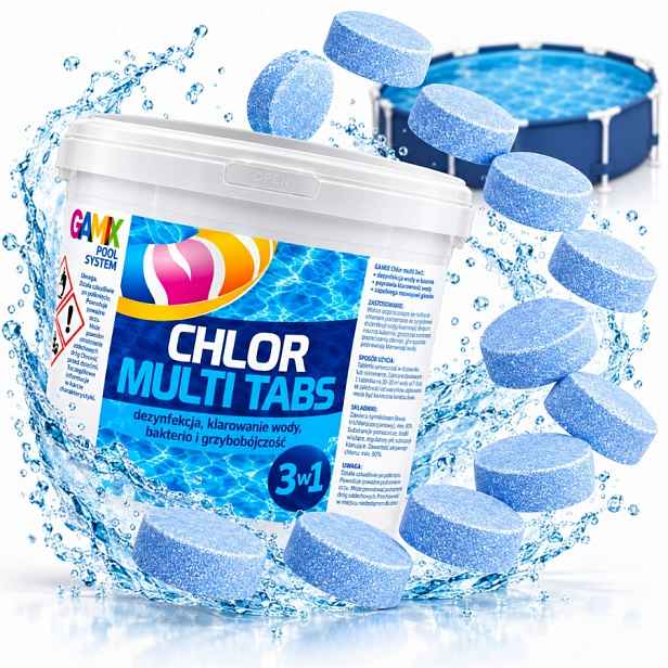 Chlor Multi 3V1 3KG Tablety 200G 15X200G Čistá Voda Do Bazénu Intex