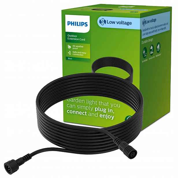 Prodlužovací kabel 10 m pro venkovní lampy Gardenlink Philips, černý