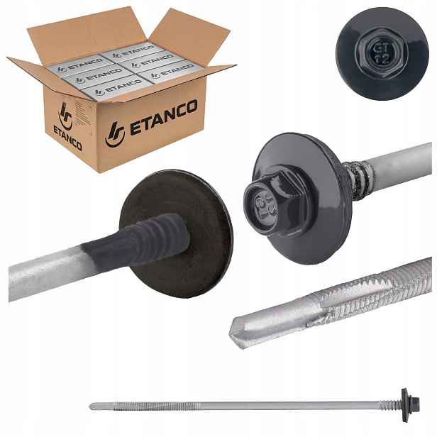Šrouby do sendvičové desky 185 mm Ral 7016 600 ks pro kov Etanco GTR12
