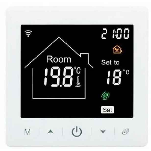 Termostat pro elektrické vytápění 230V M2.716 Wifi bílý