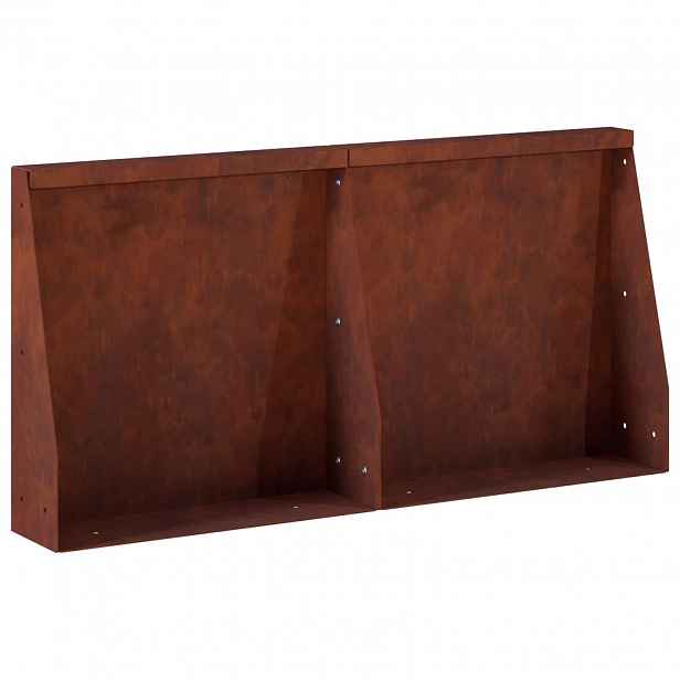 vidaXL Opěrná zeď 2 ks 40 x 12 x 30 cm Povětrnostně odolná ocel Rezavá