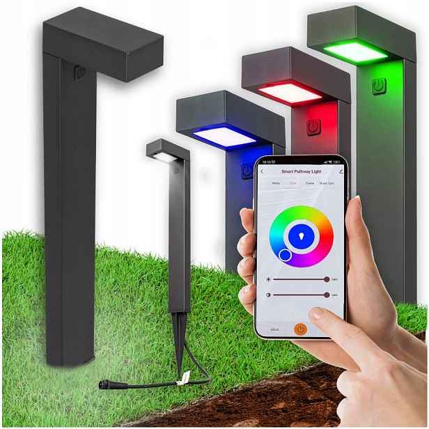 Zahradní lampa Led sloupek osvětlení s barevným světlem Smart Rgb