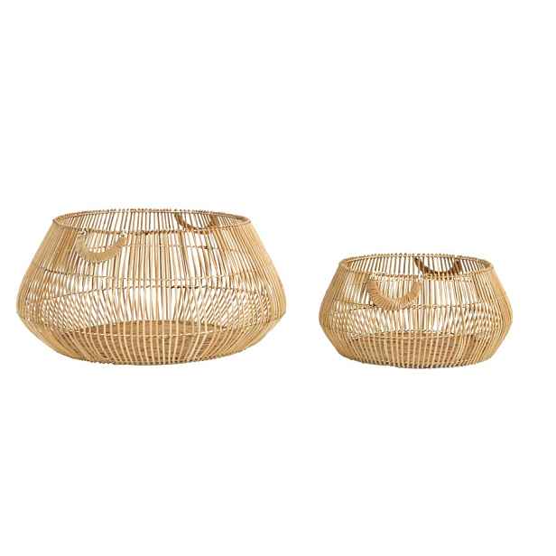 2ks přírodní ratanové koše Patan  - Ø 50*22 cm / Ø 70*32 cm  Light & Living