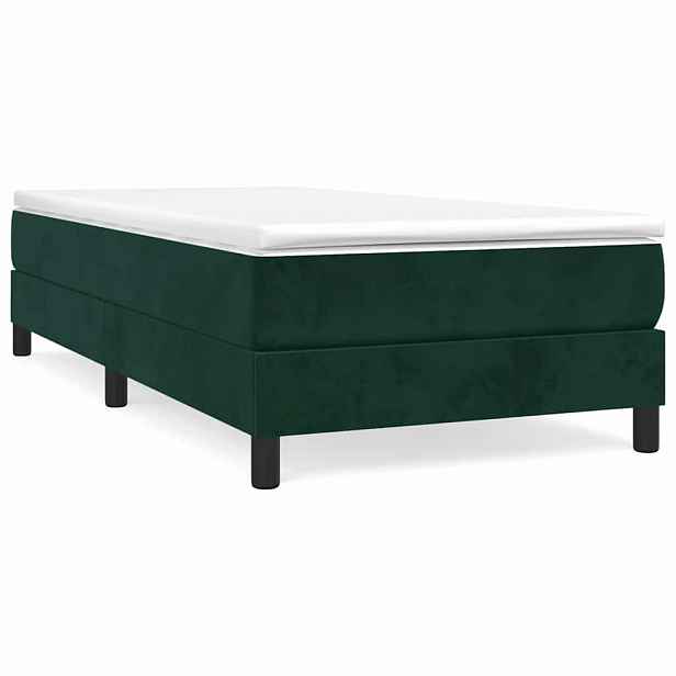 vidaXL Box spring postel s matrací tmavě zelená 90x190 cm samet