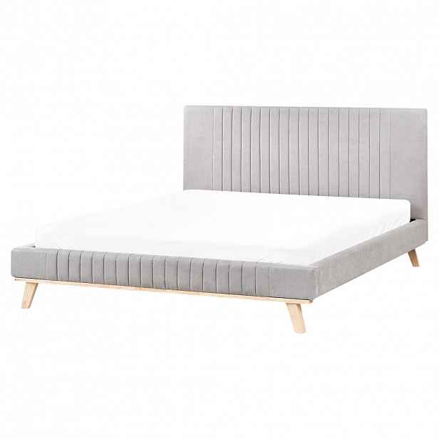 Beliani POSTEL s roštem 160/200 cm Světle šedá Talence