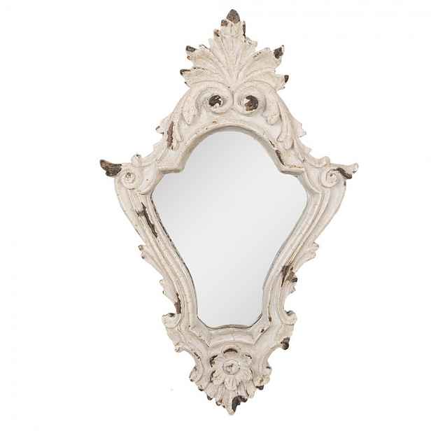 Bílé antik nástěnné zrcadlo s ornamenty Brocante - 27*5*42 cm Clayre & Eef