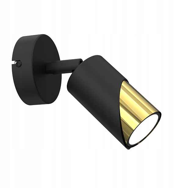 Dekorativní nástěnná lampa s nastavitelným černým zlatým reflektorem Luminex