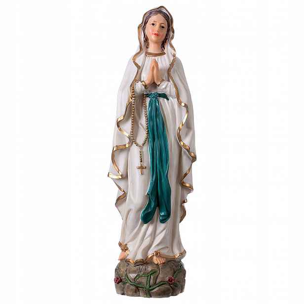 Figurka Matka Boží Madona z Lurd 40,3 cm vysoká, Ručně Malovaná