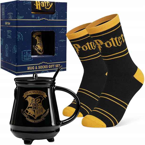 Harry Potter Dárková Sada Hrnek 450 ML Ponožky Hogwart Dárek