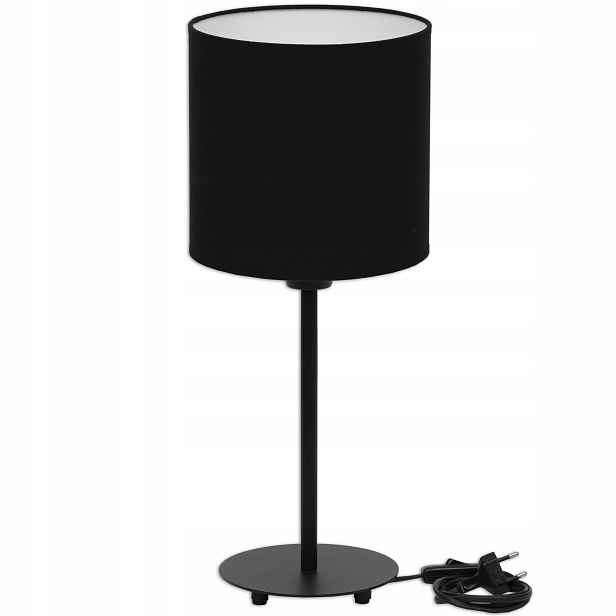 Noční lampa Stolní lampa 50 cm loft na Led E27 Abažur černá bavlna 20 cm