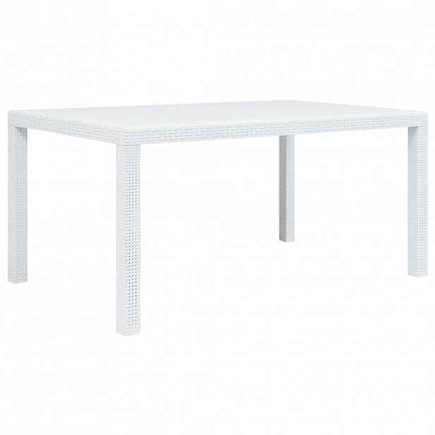 vidaXL Zahradní stůl bílý 150x90x72 cm plast ratanový vzhled