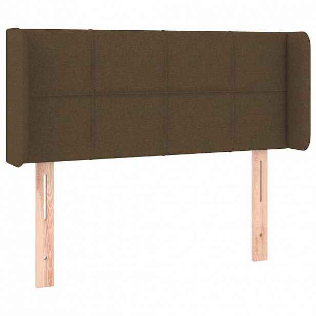 vidaXL Čelo postele typu ušák tmavě hnědé 93x16x78/88 cm textil