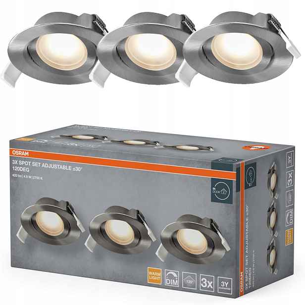 3x Led podomítkové stropní svítidlo Kulaté Stropní Svítidlo Spot kulaté 4.9W 200lm 2700K