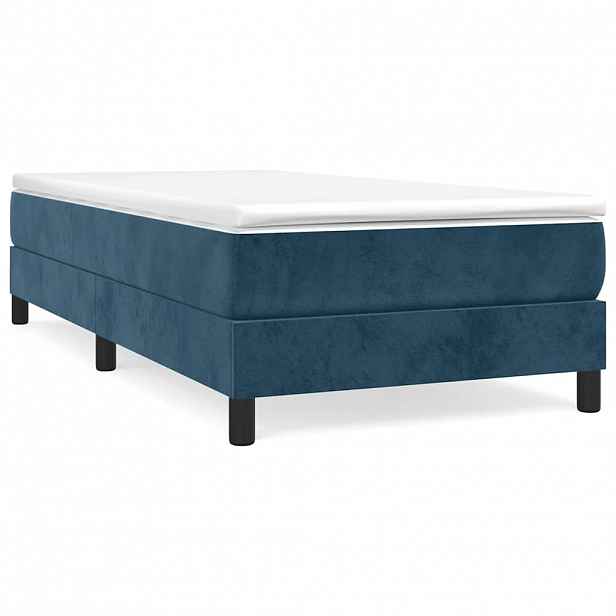 vidaXL Box spring postel s matrací tmavě modrá 90x190 cm samet