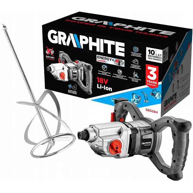 Akumulátorový bezkartáčový míchací stroj Energy+ 18V Graphite