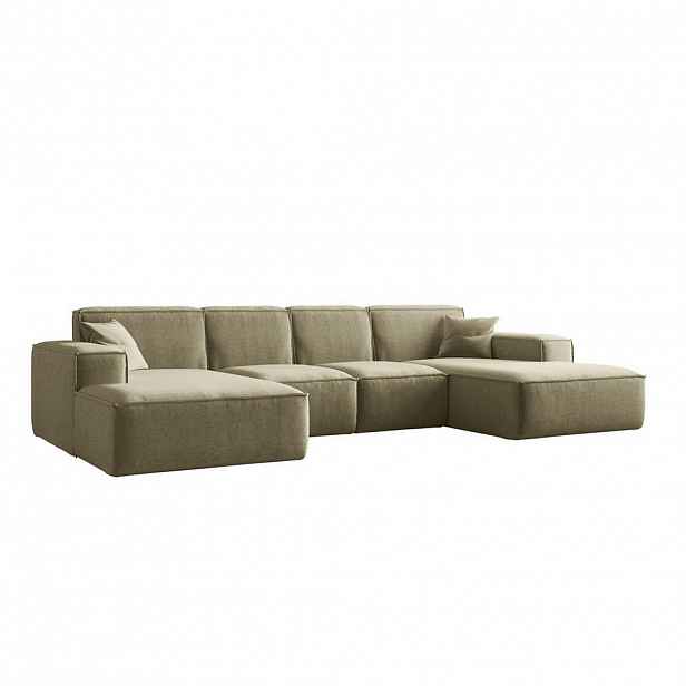 Kaiser Möbel ROHOVÁ SEDAČKA ve tvaru U Siena v tkanině Maloy Olivová