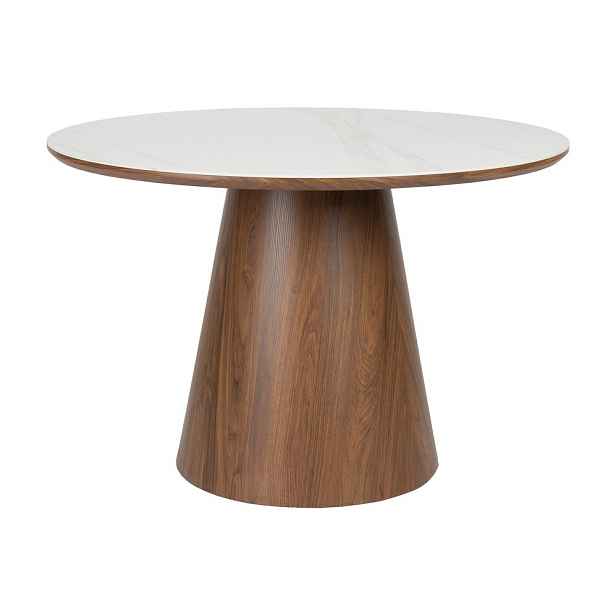 Kulatý jídelní stůl s deskou z kamene ø 115 cm Almira – White Label